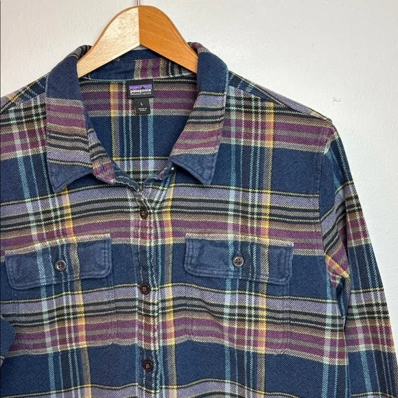 Patagonia Women's Long-Sleeved Cotton Midweight Fjord Flannel Shirt Large #53916 - Picture 3 of 8